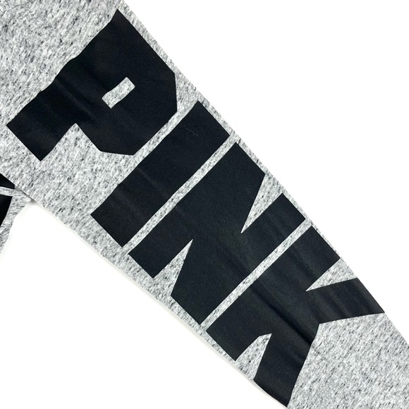 PINK Victoria’s Secret Boyfriend Crop Logo Heather Grey Long Sleeve Tee - Picture 7 of 7